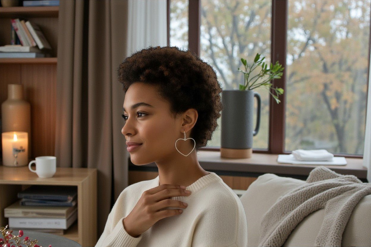 Simple Open Heart Earrings In Silver Plate - Best Life Apparel