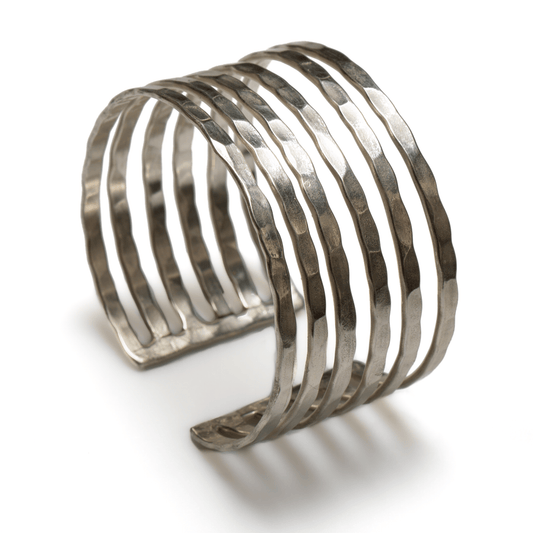 Six Strand Metal Cuff - Silver Colour - Best Life Apparel