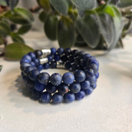 Sodalite healing gemstone bracelet — truth and intuition crystal bracelet handcrafted in Canada
