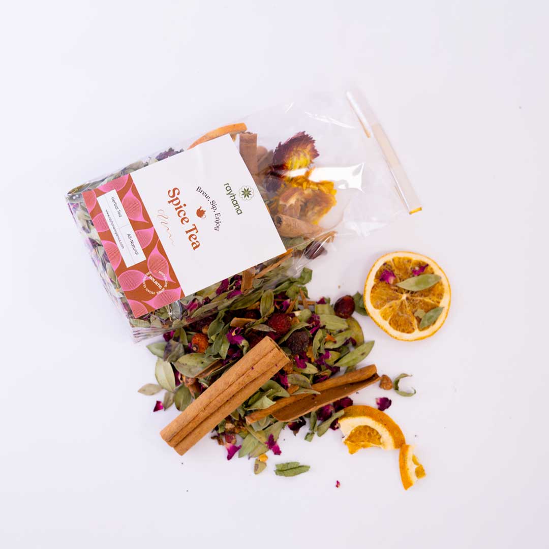Spiced loose leaf herbal tea — bold aromatic blend for cold weather comfort and digestive support