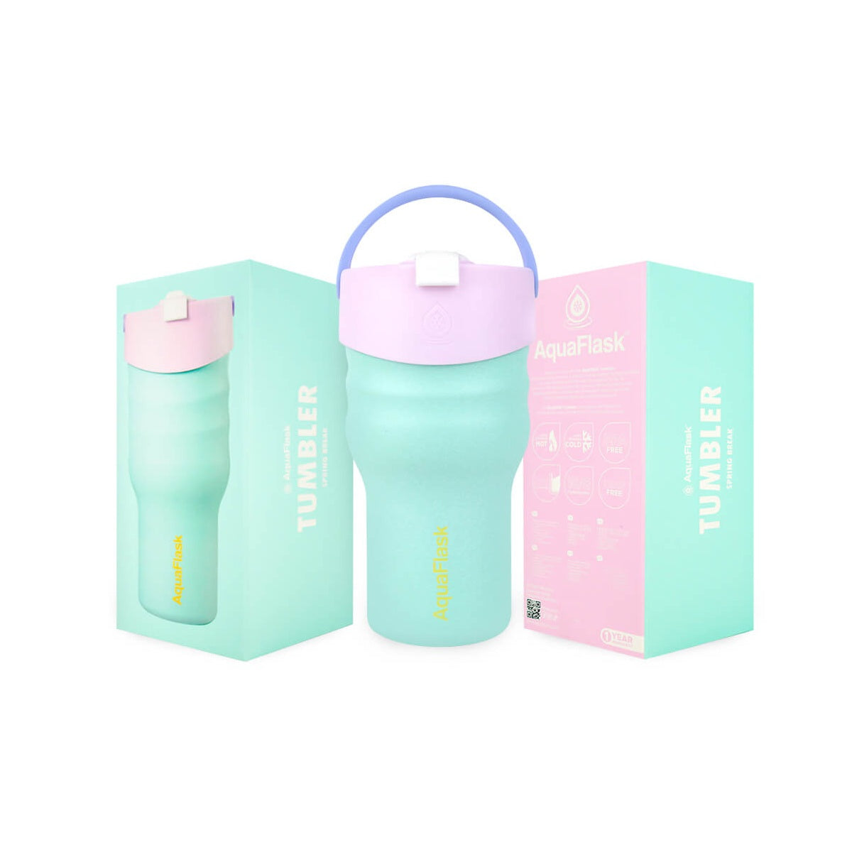 pink teal AquaFlask 20oz tumbler keeping drinks hot and cold all day
Image 3: Leak-proof AquaFlask 20oz tumbler in a wide range of colour options