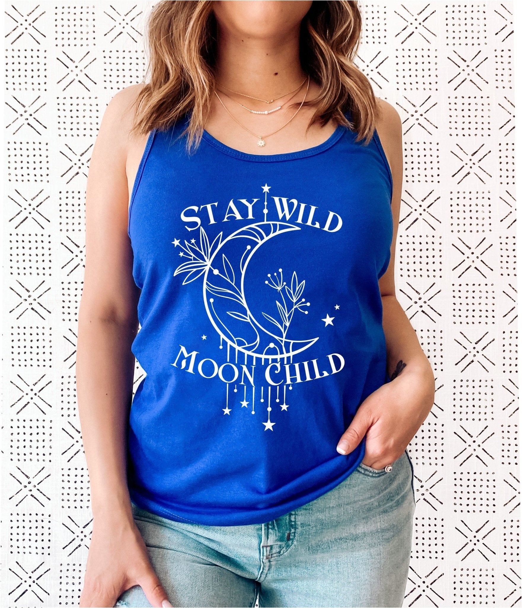 Stay Wild Moon Child Racerback Tank Top - Best Life Apparel