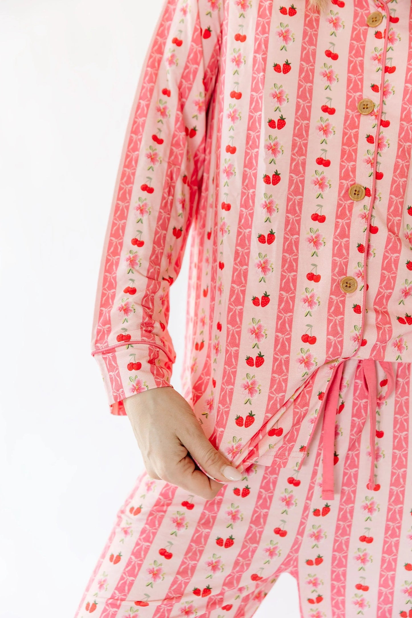 Strawberry & Cherry Bows Pajama Pants — Bamboo Viscose