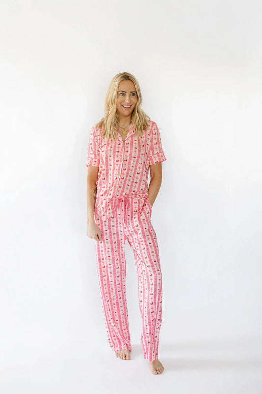 Strawberry & Cherry Bows Pajama Pants — Bamboo Viscose