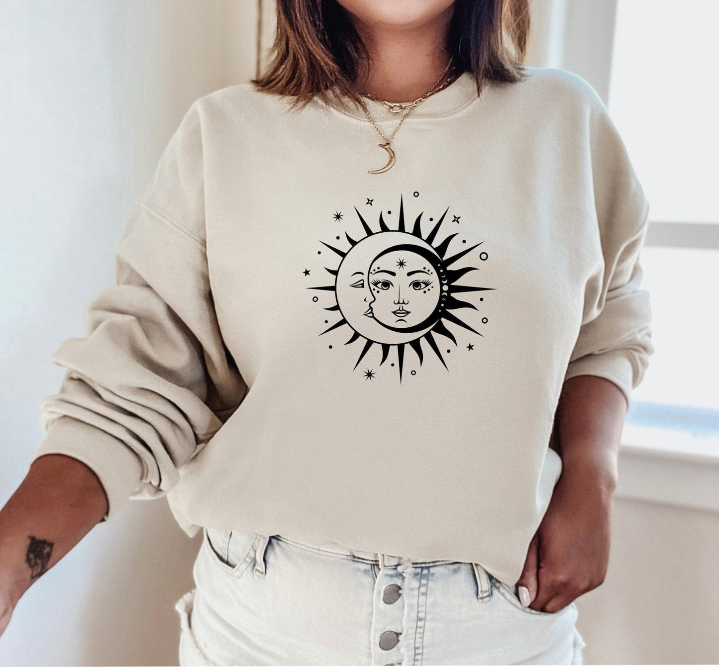 Sun and Moon Yin Yang Sweatshirt - Best Life Apparel