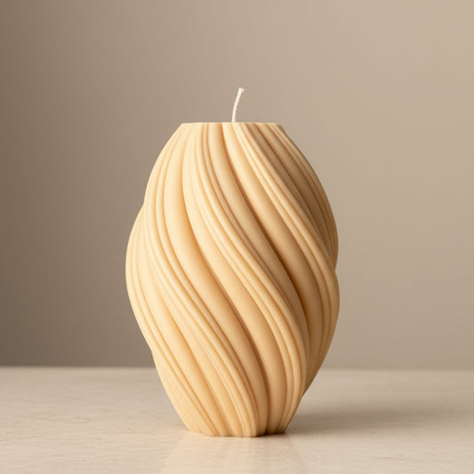 Tall Swirl Soy Candle | Sculptural Art Decor - Best Life Apparel