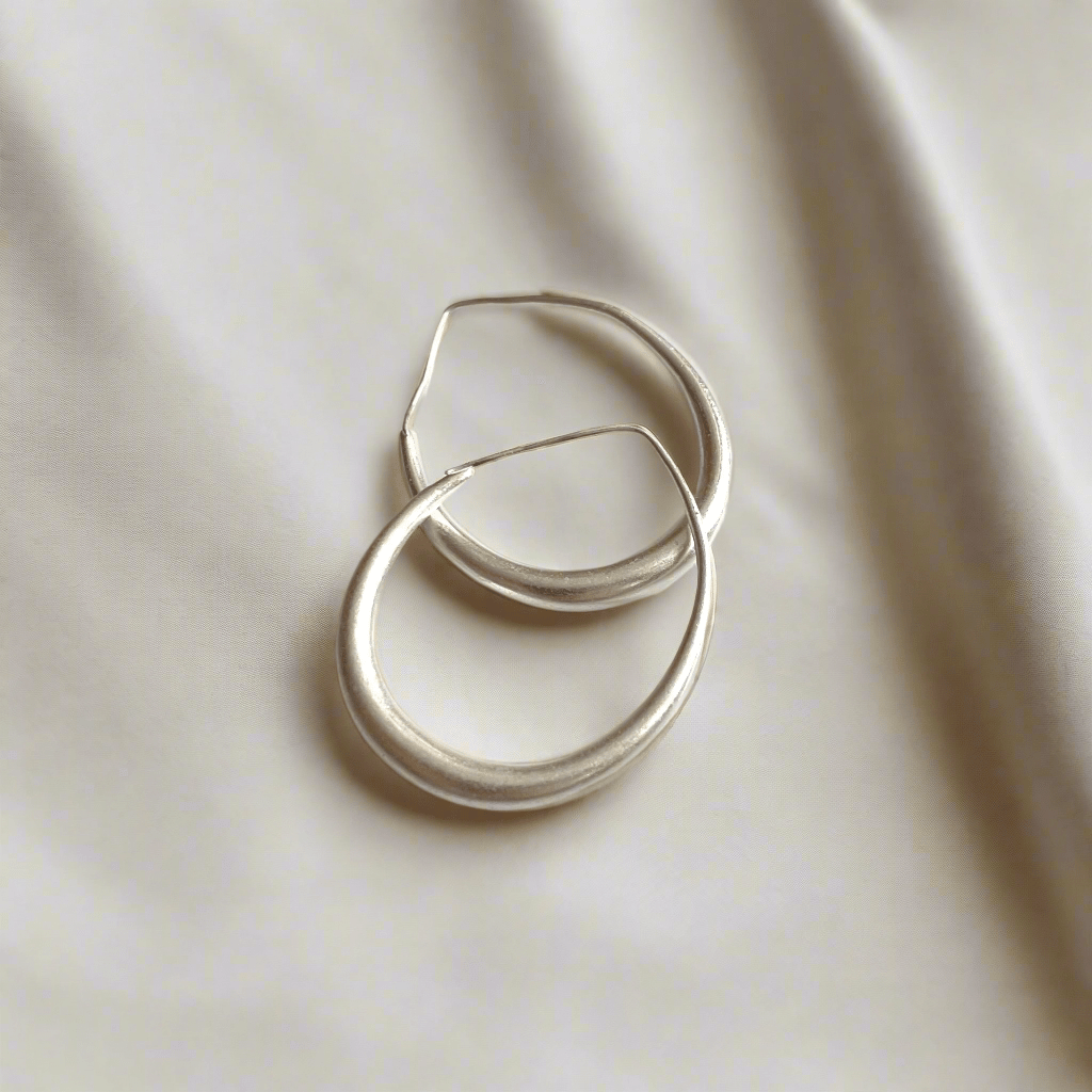 Teardrop Hoop Earring - Silver Plate - Best Life Apparel