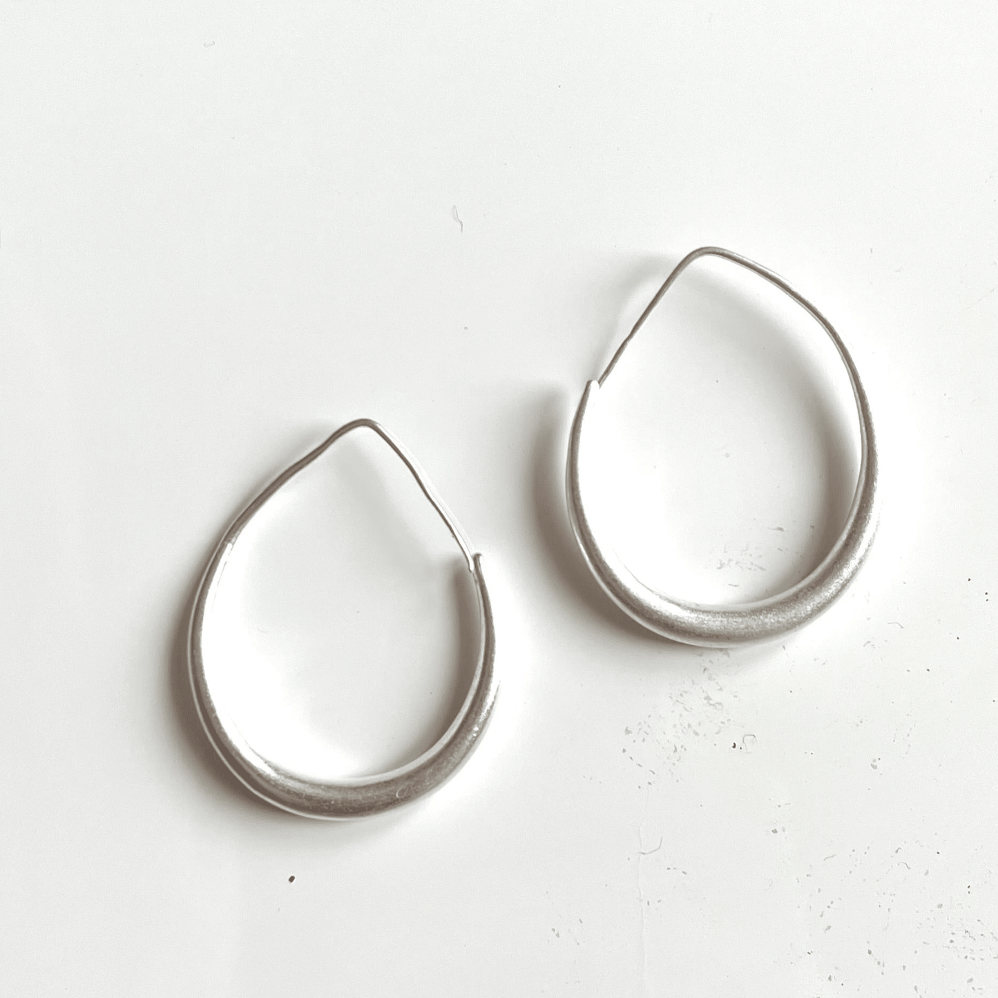 Teardrop Hoop Earring - Silver Plate - Best Life Apparel