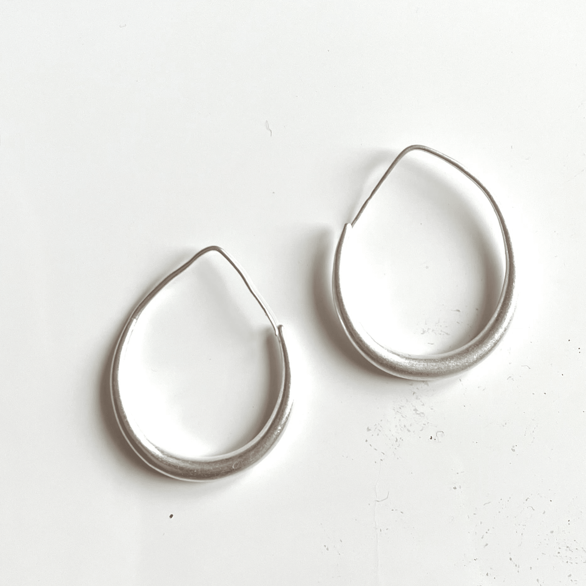 Teardrop Hoop Earring - Silver Plate - Best Life Apparel