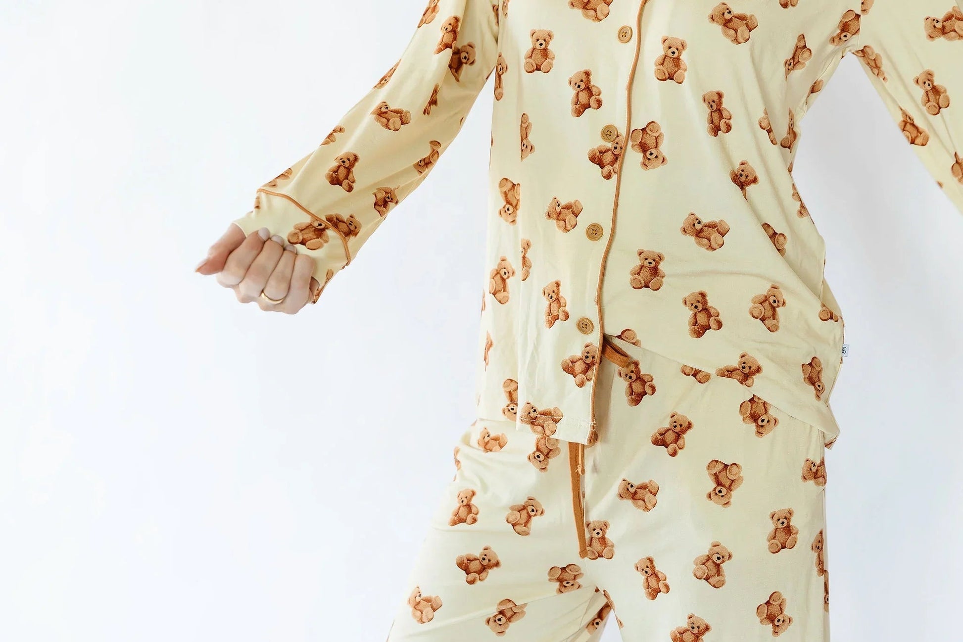 Teddy Bear Adult Button Down Long Sleeve Pajama Top - Best Life Apparel