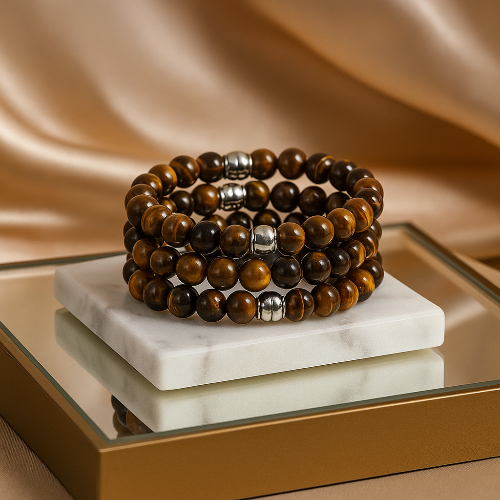 Tiger Eye gemstone bead bracelet for women — stone of courage crystal bracelet handcrafted in Canada
