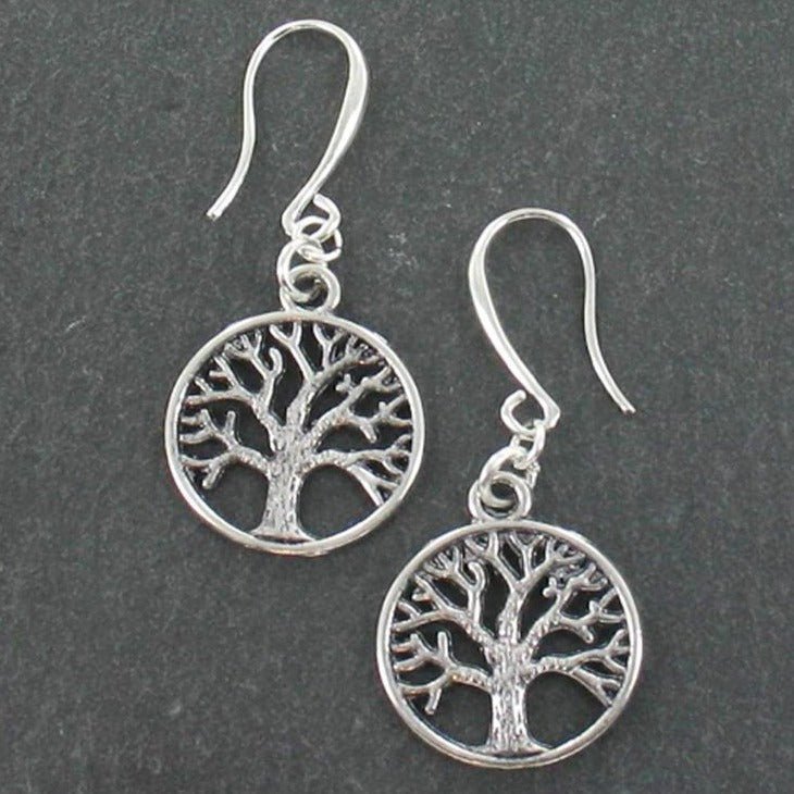 Tree of Life Charm Earrings in Silver Plate - Best Life Apparel