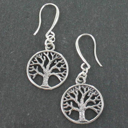 Tree of Life Charm Earrings in Silver Plate - Best Life Apparel