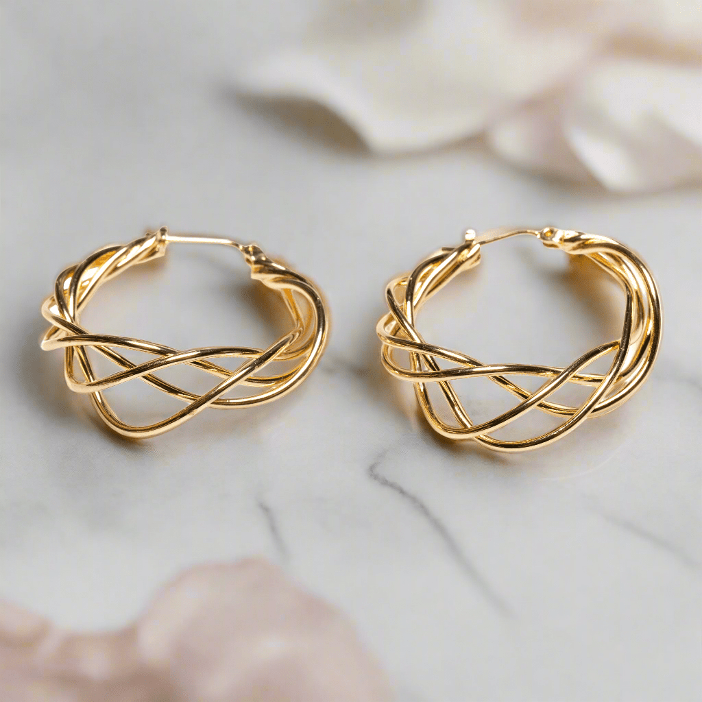 Twist Hoop Earrings - Gold Plate - Best Life Apparel