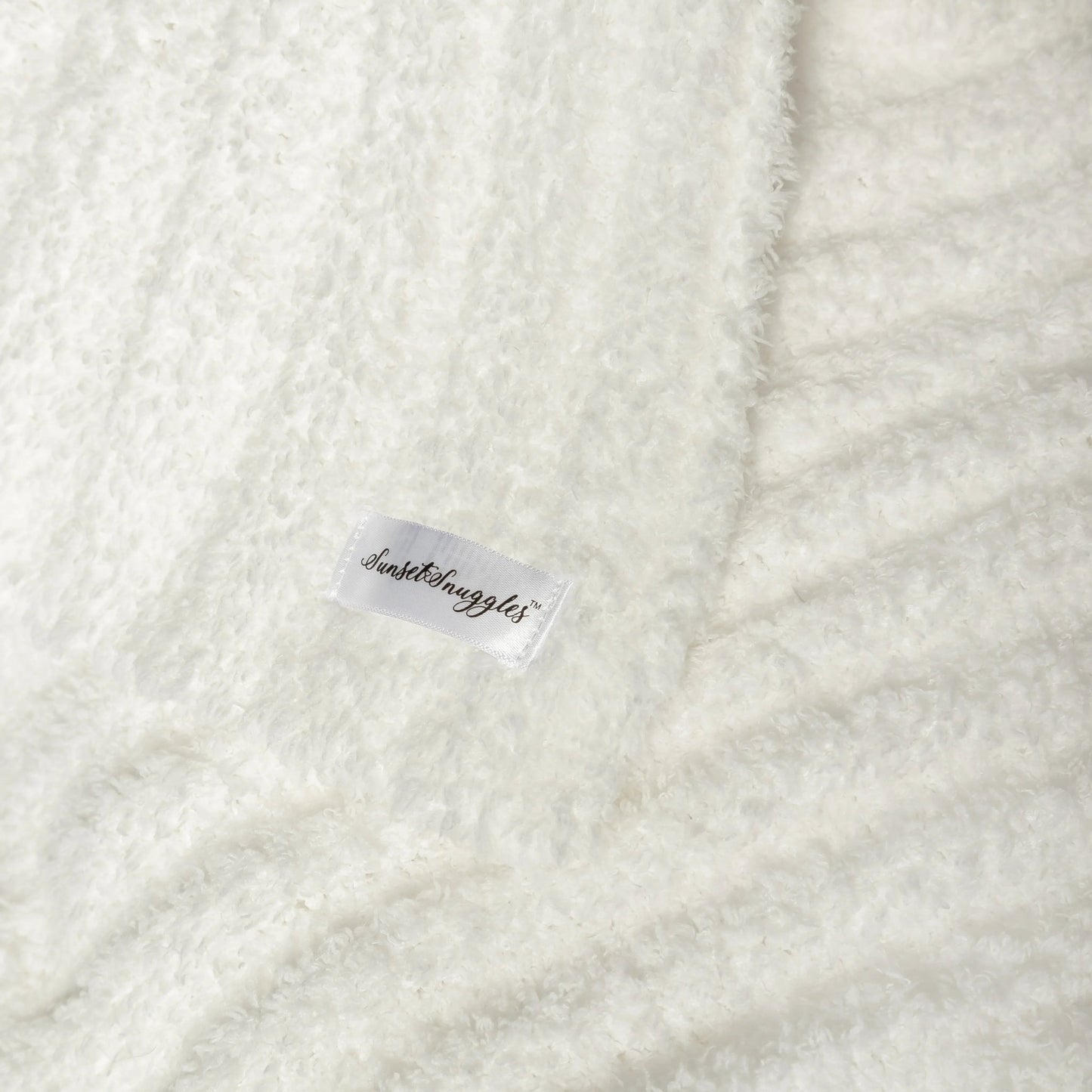 White Ribbed Extended Throw Blanket — Lightweight Plush - Best Life Apparel