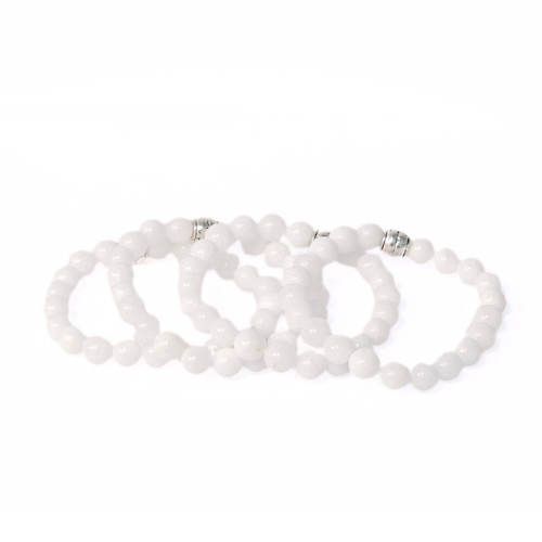 White Jade healing bead bracelet — meditation and mindfulness crystal bracelet for women