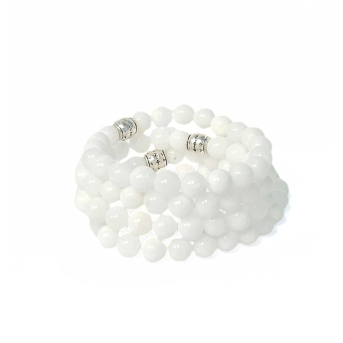 White Jade healing gemstone bracelet — purity and wisdom crystal bracelet handcrafted in Canada