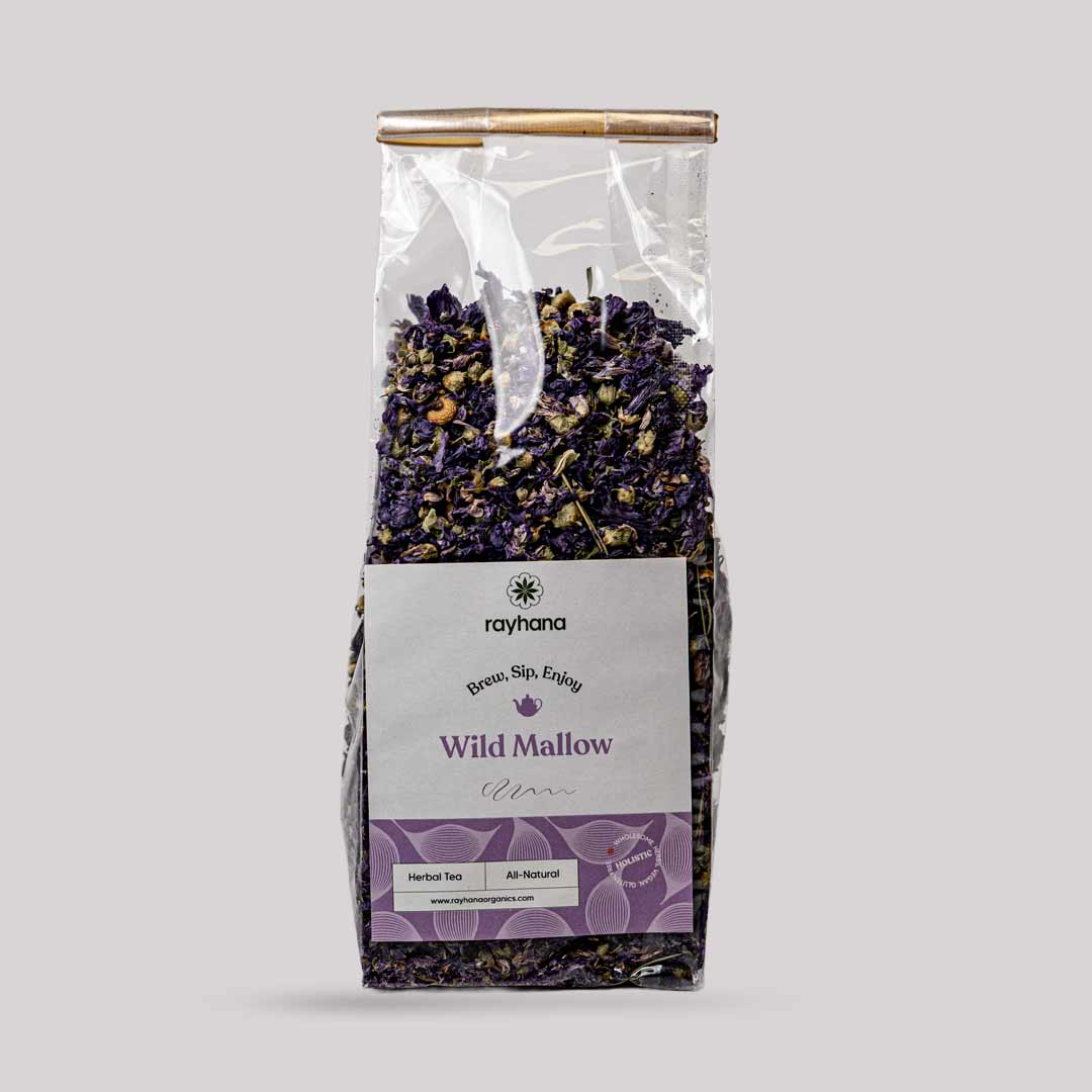 Wild Mallow Herbal Tea – Whole Purple Mallow Flowers - by Rayhana Organics - Best Life Apparel
