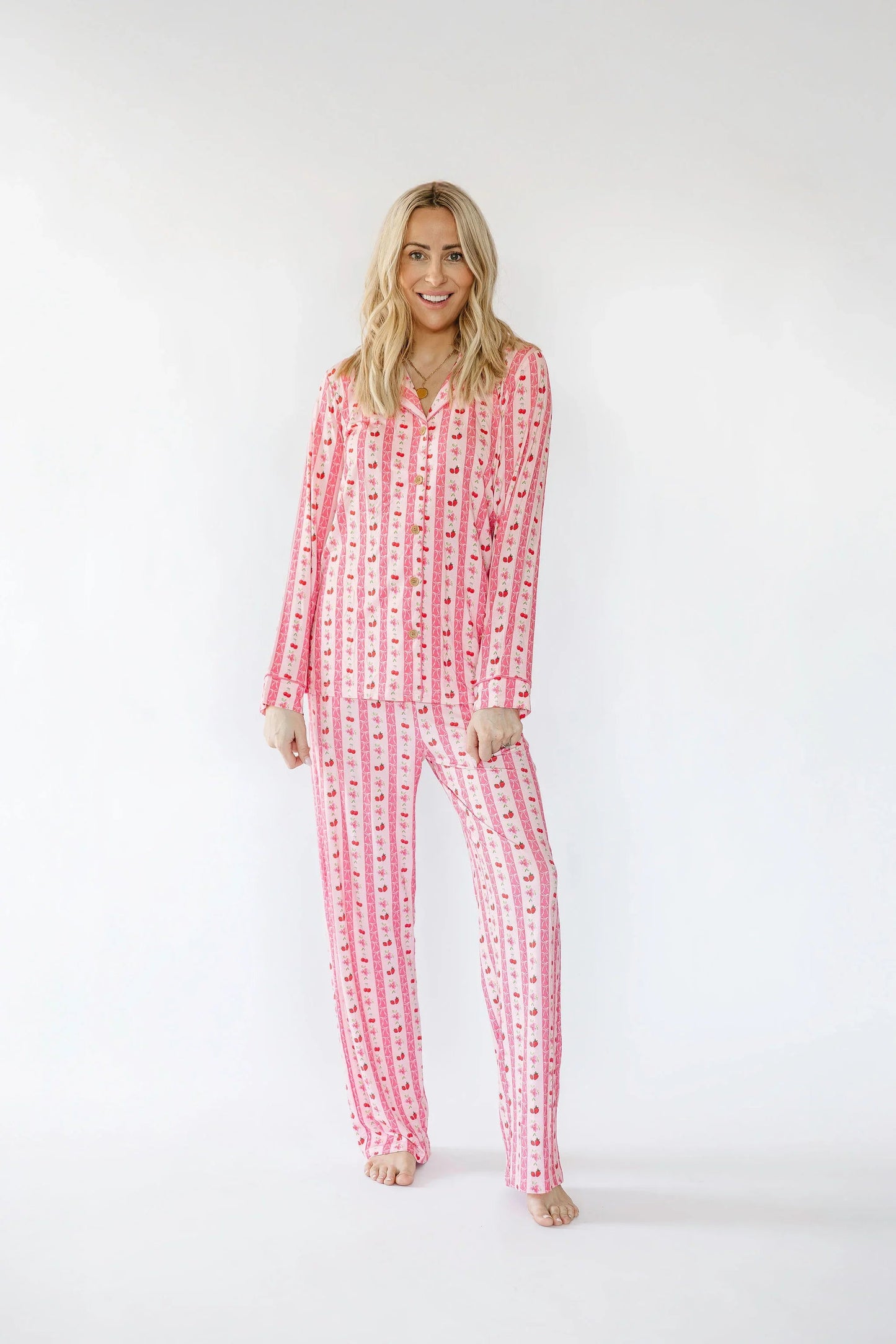 Strawberry & Cherry Bows Pajama Pants — Bamboo Viscose
