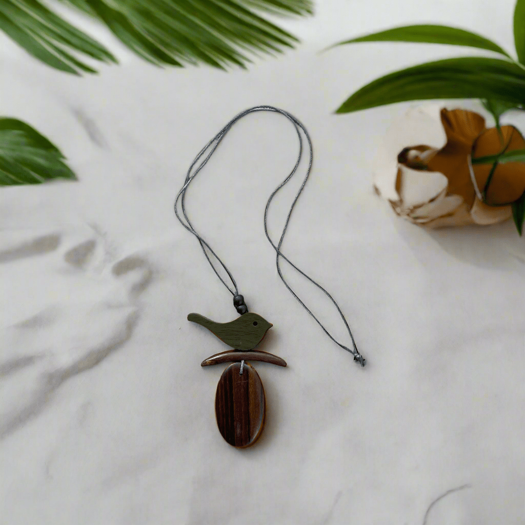 Wooden Bird on a Branch Necklace - Best Life Apparel