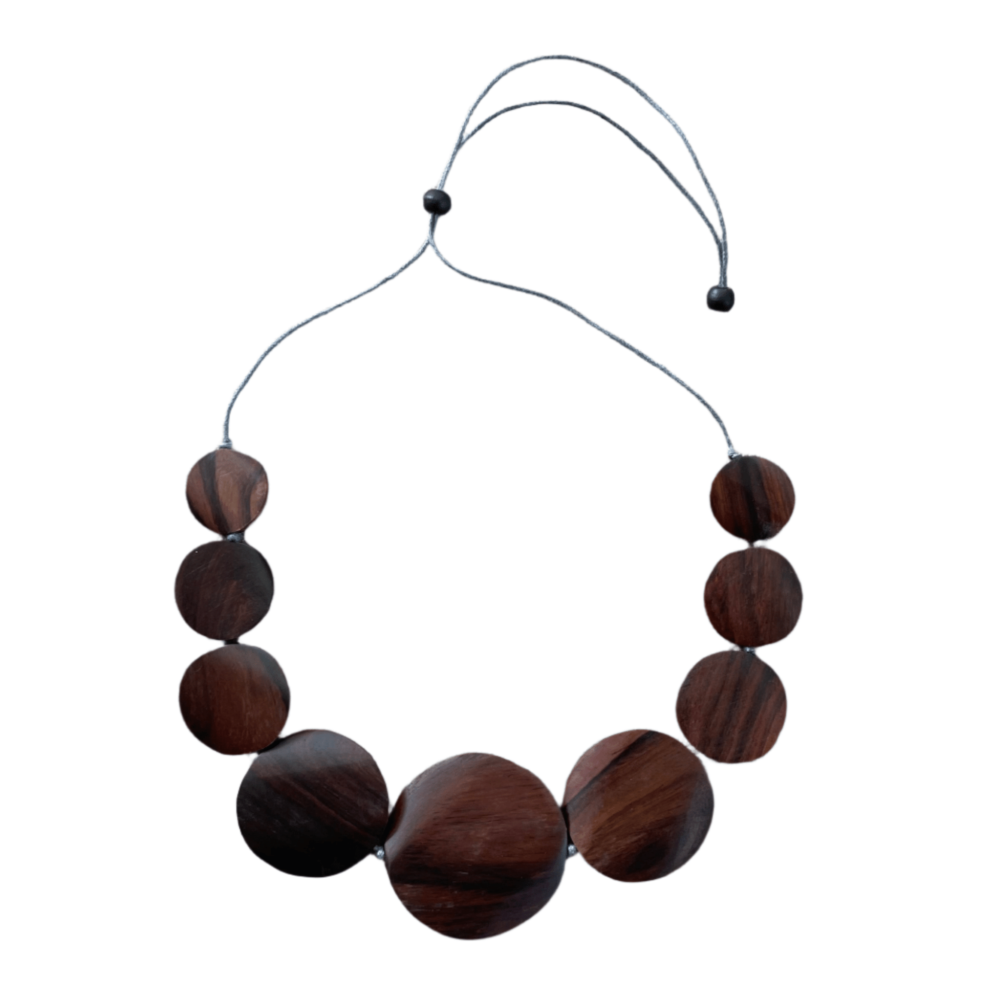 Wooden Graduated Disc Necklace - Natural Wood - Best Life Apparel