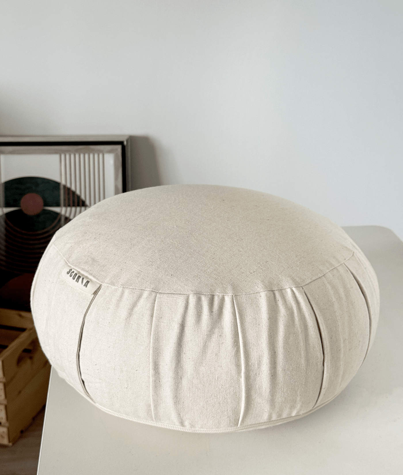 Zafu Natural Meditation Cushion | Ivory White - Best Life Apparel